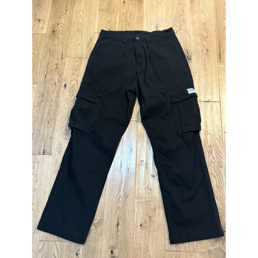 YoungLA Men's 627 Convoy Cargo Taper Pants Black Sz 32x30